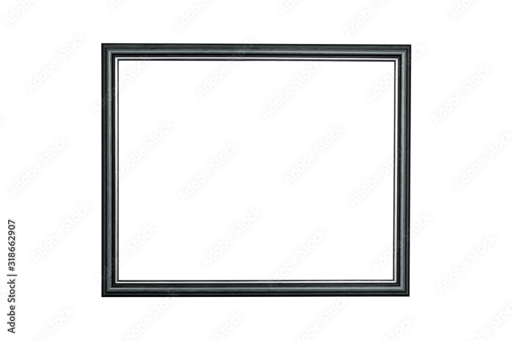 anthracite and silver wooden picture frame on white background anthracite and silver wooden picture frame on white background