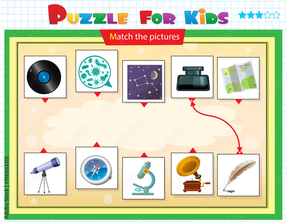 Matching game, education game for children. Puzzle for kids. Match the right object. Matching game, education game for children. Puzzle for kids. Match the right object.