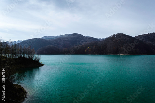 Landscape of the Doftana river  Paltinu dam  Prahova.