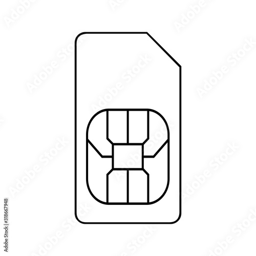 Sim card line icon vector concept. Mobile network. Perfect for backgrounds, banner, backdrop, sign, icon, symbol, label, sticker, logo etc.
