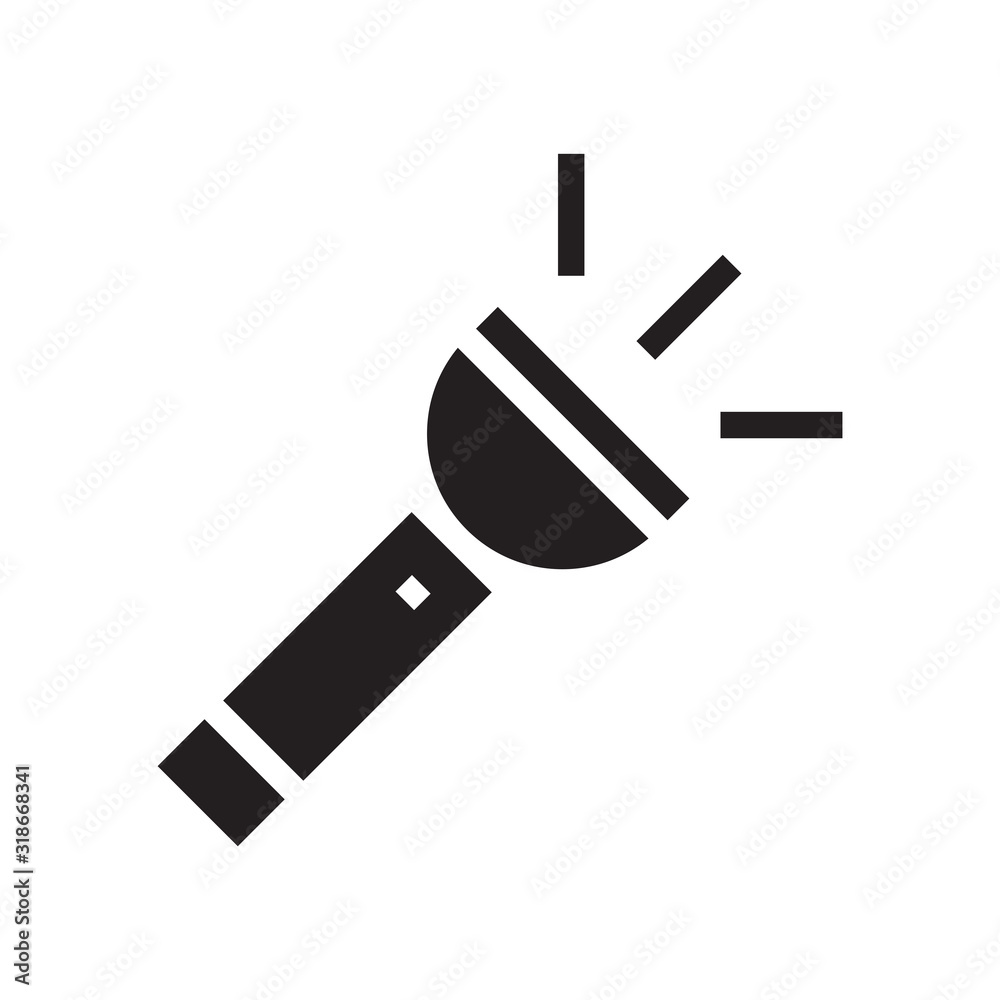 Flashlight glyph icon, light and electric, lamp sign, vector graphics, a solid pattern on a white background.