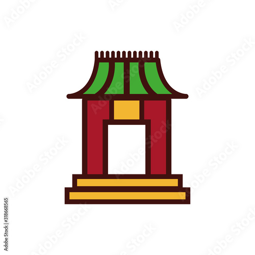 Chinese arch door architecture icon