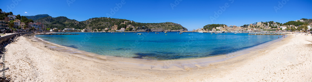 Beach in Puerto de Soller, Mallorca, Spain