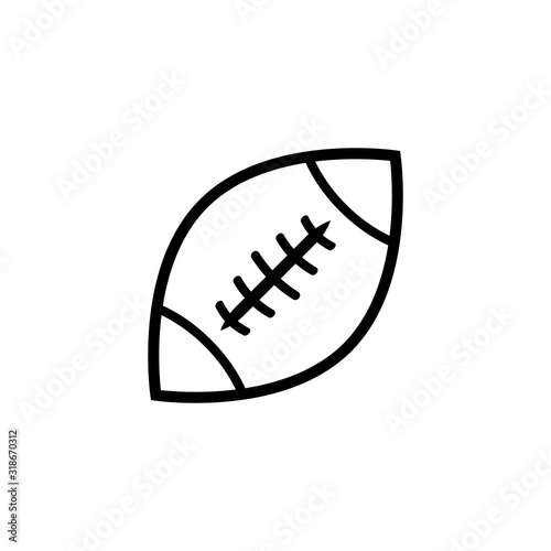 Rugby ball vector, Back to school line style icon
