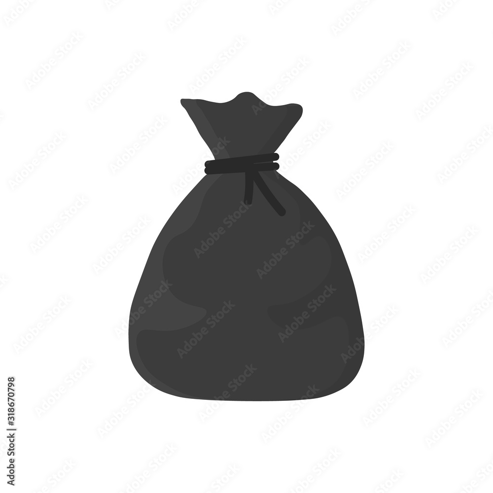 Garbage bag icon. Flat illustration of Garbage bag vector icon for web isolated on white background Garbage bag icon. Flat illustration of Garbage bag vector icon for web isolated on white background