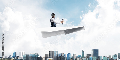 Wallpaper Mural Business motivation concept with pilot airplane Torontodigital.ca