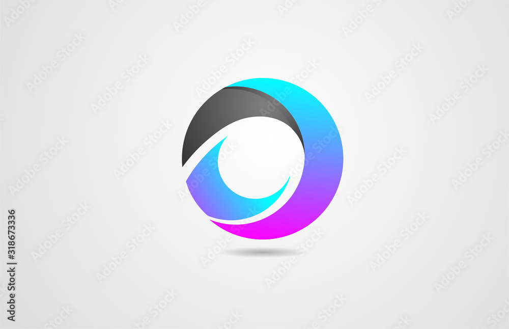 abstract black pink blue circle corporate business logo icon design for company