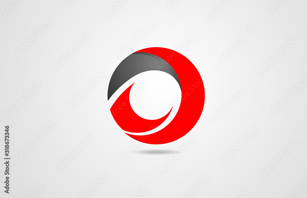 abstract black red circle corporate business logo icon design for ...