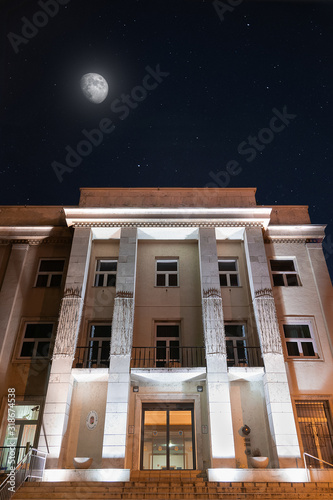 Monumental building at night