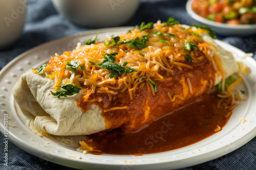 Homemade Spicy Smothered Beef Burrito