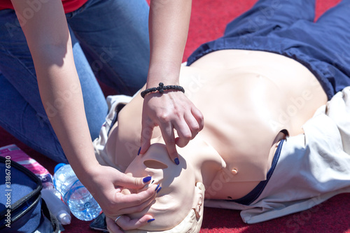 Obraz na płótnie First aid and CPR training detail