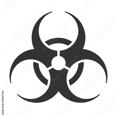Biohazard vector isolated sign. Danger sign. Black symbol isolated on white background.