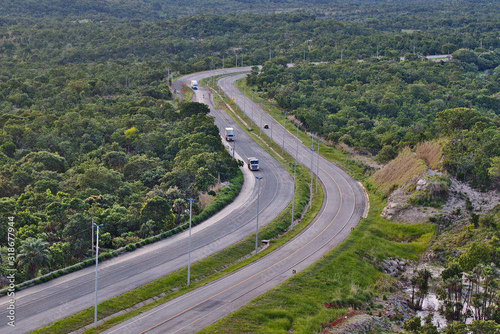 Beautiful road in the Brazilian savannah