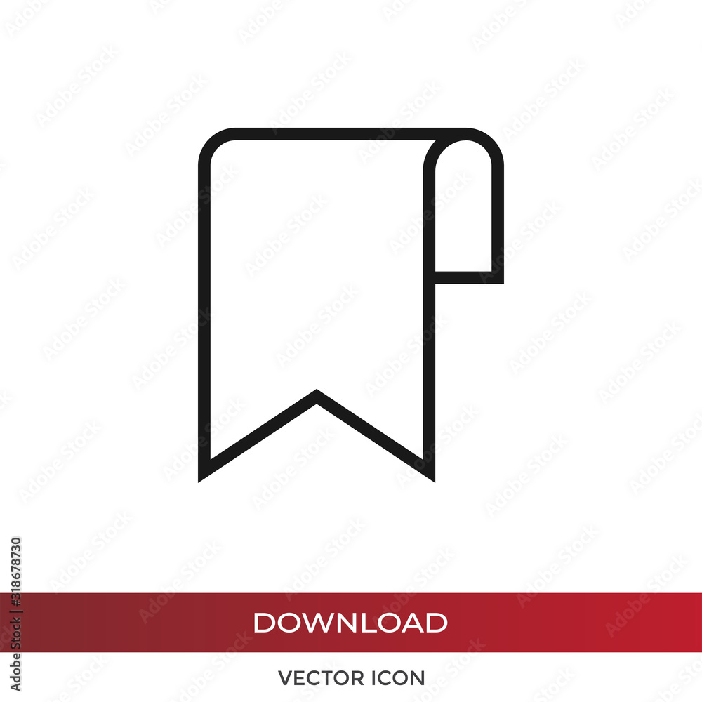 Bookmark icon vector. Simple bookmark sign in modern design style for web site and mobile app. EPS10 Bookmark icon vector. Simple bookmark sign in modern design style for web site and mobile app. EPS10