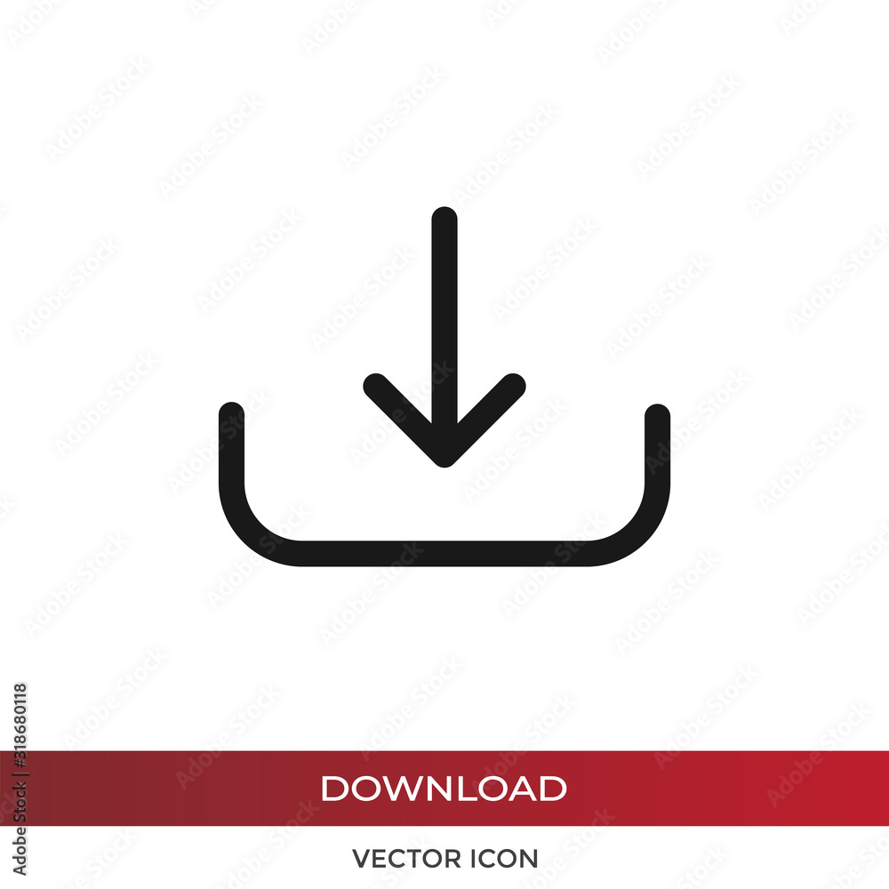 Download icon vector. Simple download sign in modern design style for web site and mobile app. EPS10 Download icon vector. Simple download sign in modern design style for web site and mobile app. EPS10
