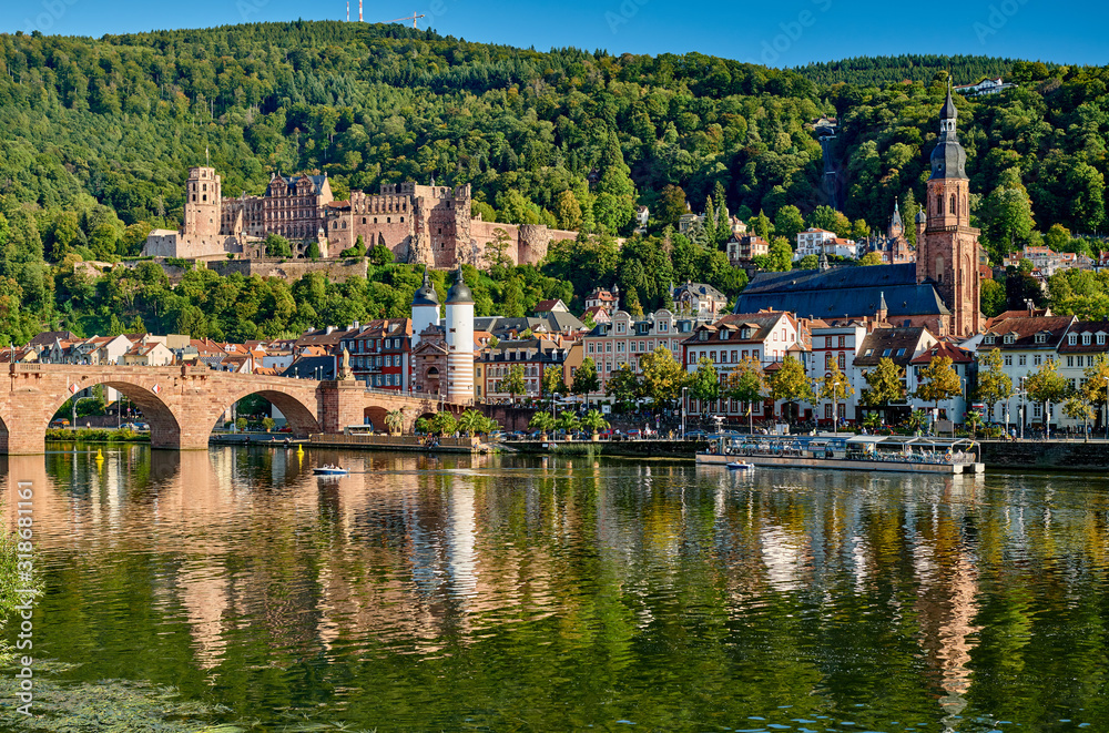 Fototapeta premium Heidelberg town on Neckar river, Germany