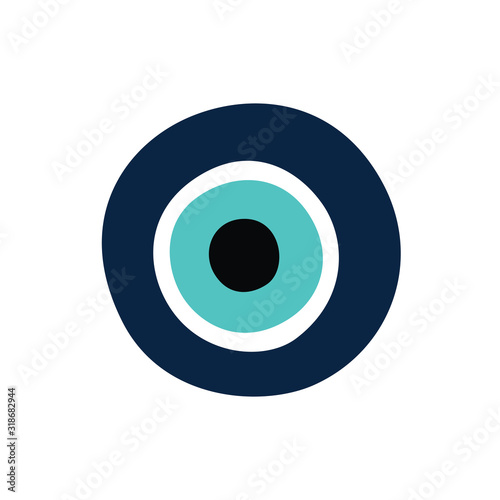 Greek evil eye, symbol of protection. Vector illustration.