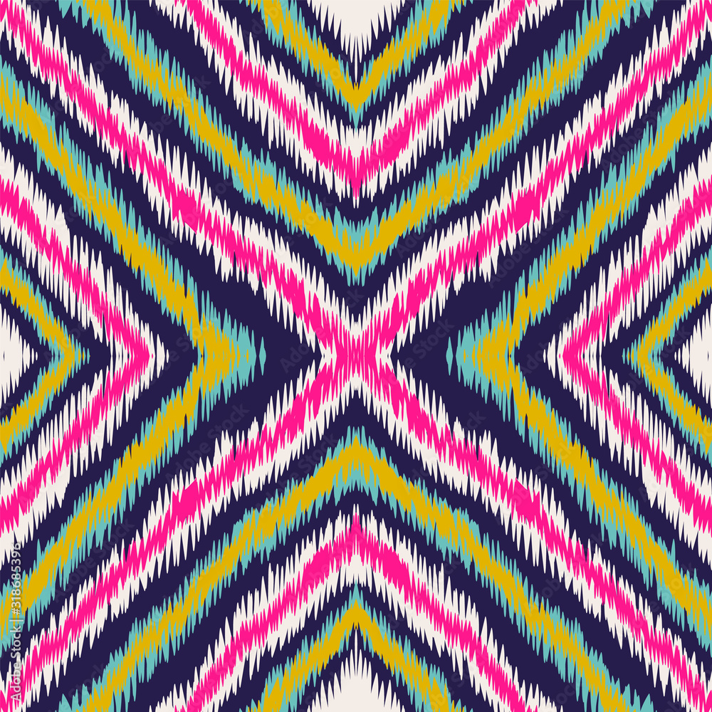 Blue Bohemian Tribal Vector Seamless Pattern. Blue Bohemian Tribal Vector Seamless Pattern.