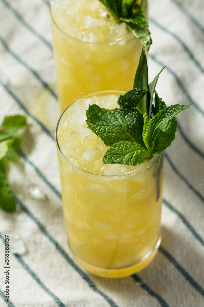 Homemade Boozy Green Chartreuese Swizzle Cocktail Homemade Boozy Green Chartreuese Swizzle Cocktail