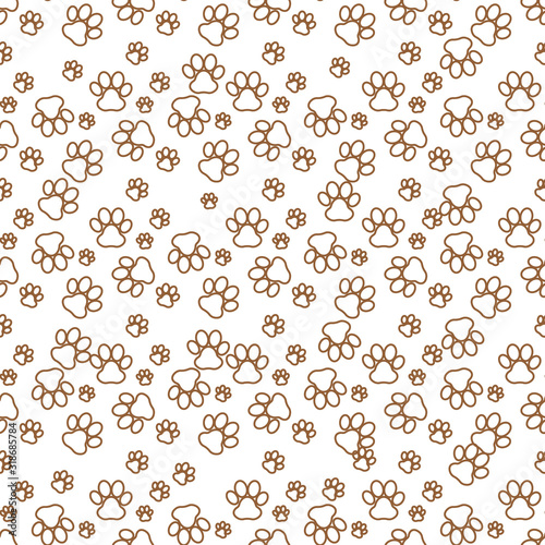 Paw print seamless. Traces of Cat Textile Pattern. Cat footprint seamless pattern. Vector seamless. eps 10