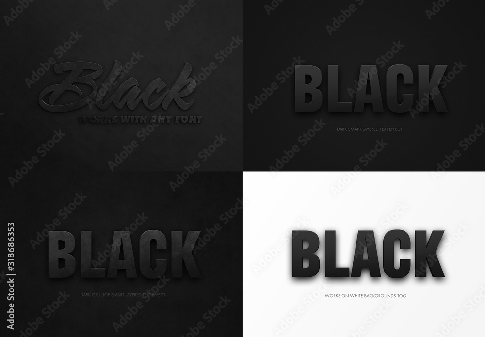 Black Text Effect Mockup Stock Template | Adobe Stock