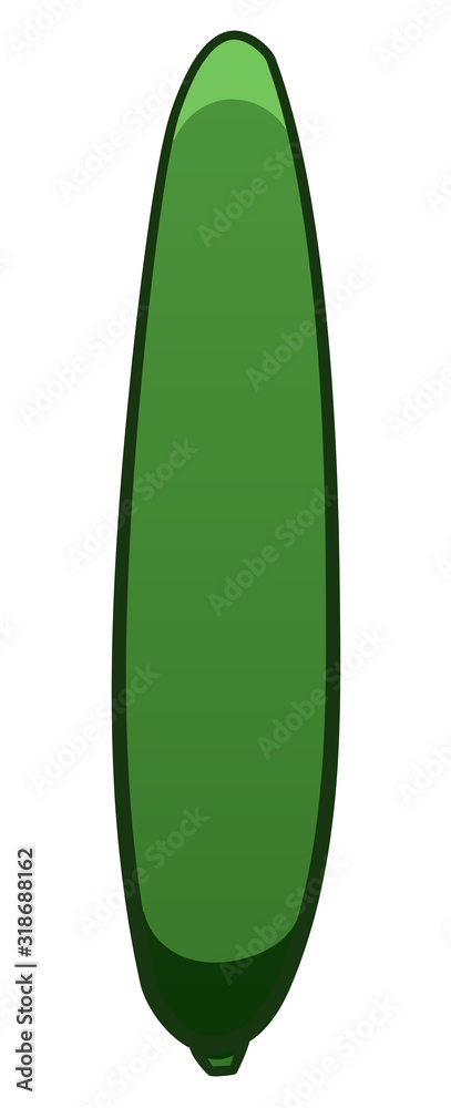 Green cartoon style cucumber on white background Green cartoon style cucumber on white background