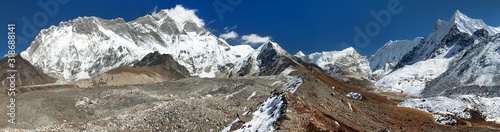 Mount Lhotse and Nuptse South rock face Himalayas