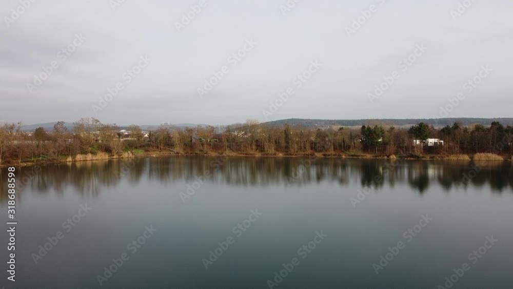 Drone flight over lake in Germany Drone flight over lake in Germany