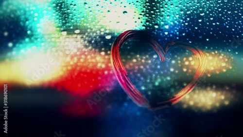 Abstract bokeh with heart dreamy photo
