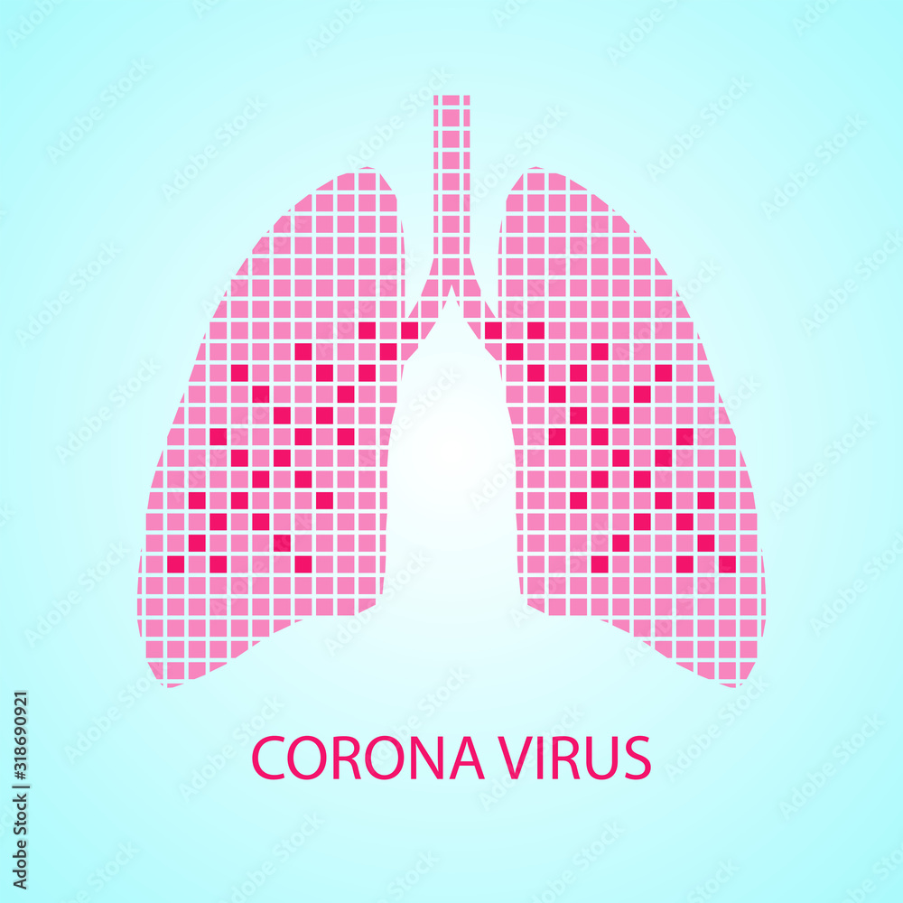 Human lungs. Vector illustration of the lungs. Corona virus lungs Human lungs. Vector illustration of the lungs. Corona virus lungs