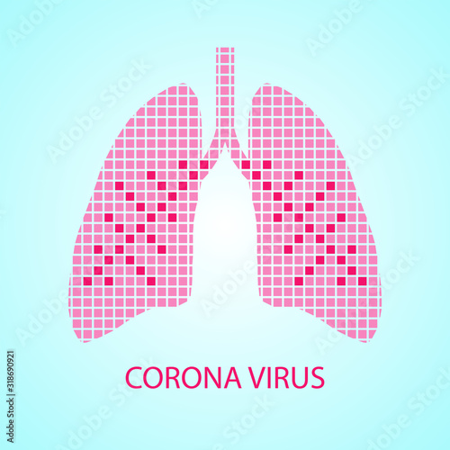 Human lungs. Vector illustration of the lungs. Corona virus lungs