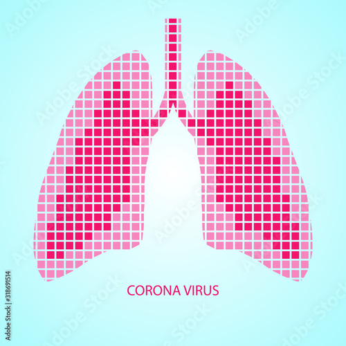 Human lungs. Vector illustration of the lungs. Corona virus lungs