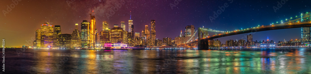 new york city skyline ultra wide panorama manhattan travel destination