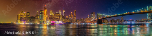 new york city skyline ultra wide panorama manhattan travel destination © TimebirdArt
