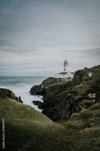 lighthouse on the background of the Atlantic Ocean