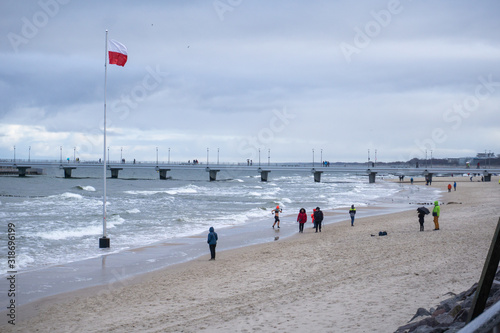 Baltic Sea winter Kolberg Poland 