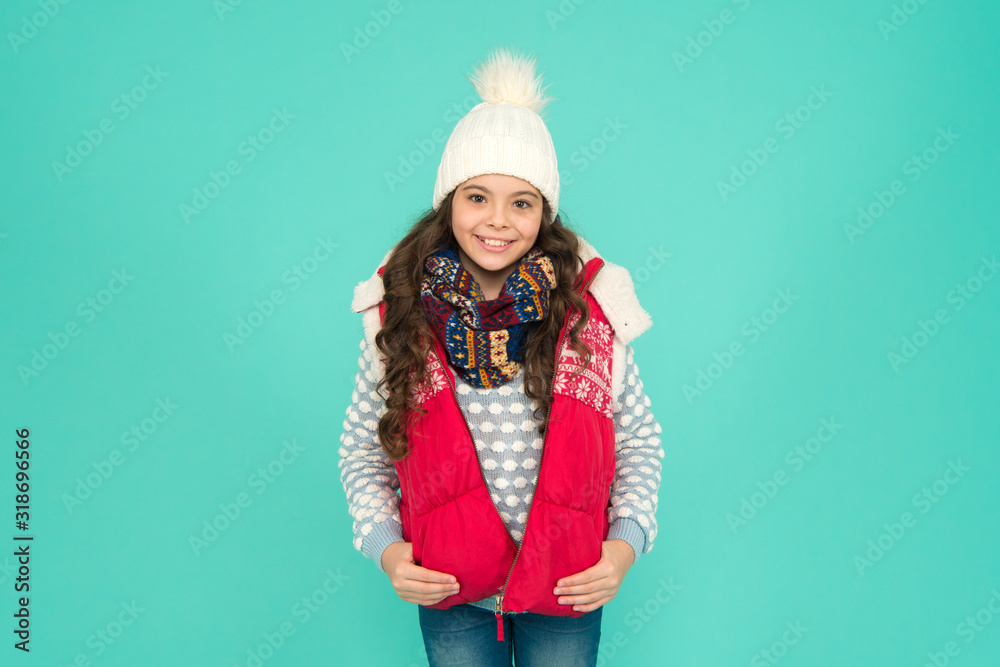 Staying beautiful any season. kid wear knitted warm clothes. winter vibes. Portrait of happy girl hipster. Youth street fashion. Winter fun. feeling good any weather. Stay active this season Staying beautiful any season. kid wear knitted warm clothes. winter vibes. Portrait of happy girl hipster. Youth street fashion. Winter fun. feeling good any weather. Stay active this season