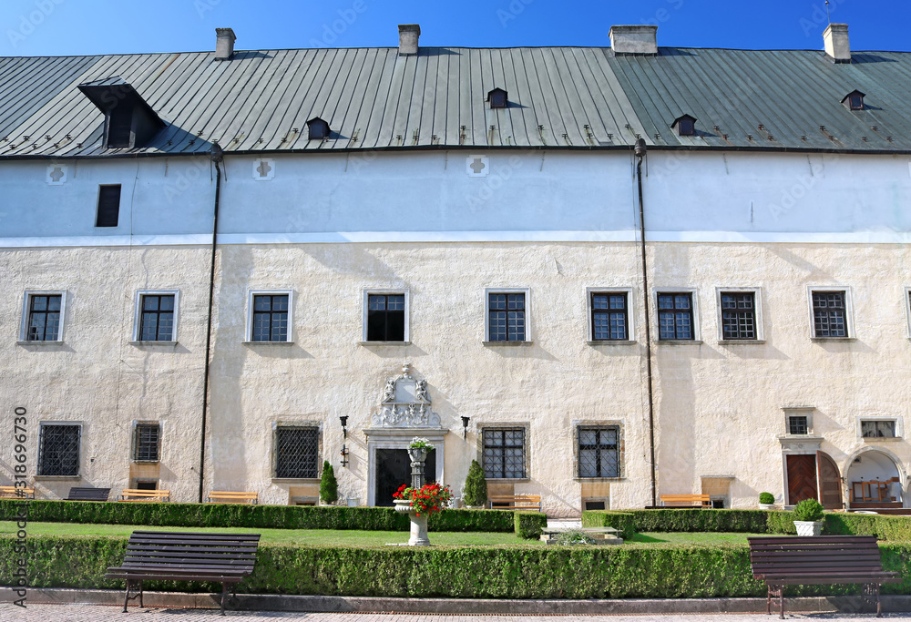 Courtyard of medieval Cerveny Kamen Red Stown Castle near Casta village, Slovakia Courtyard of medieval Cerveny Kamen Red Stown Castle near Casta village, Slovakia