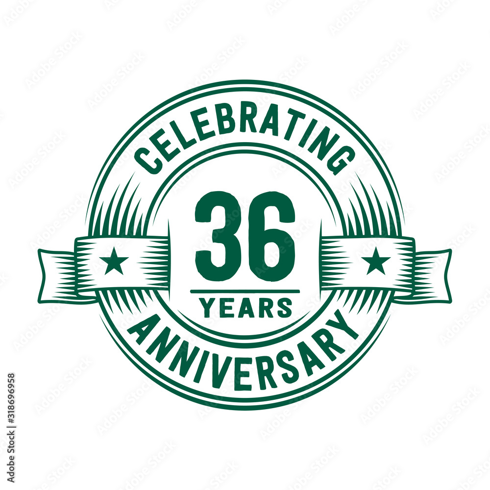 36 years logo design template. 36th anniversary vector and illustration. 36 years logo design template. 36th anniversary vector and illustration.