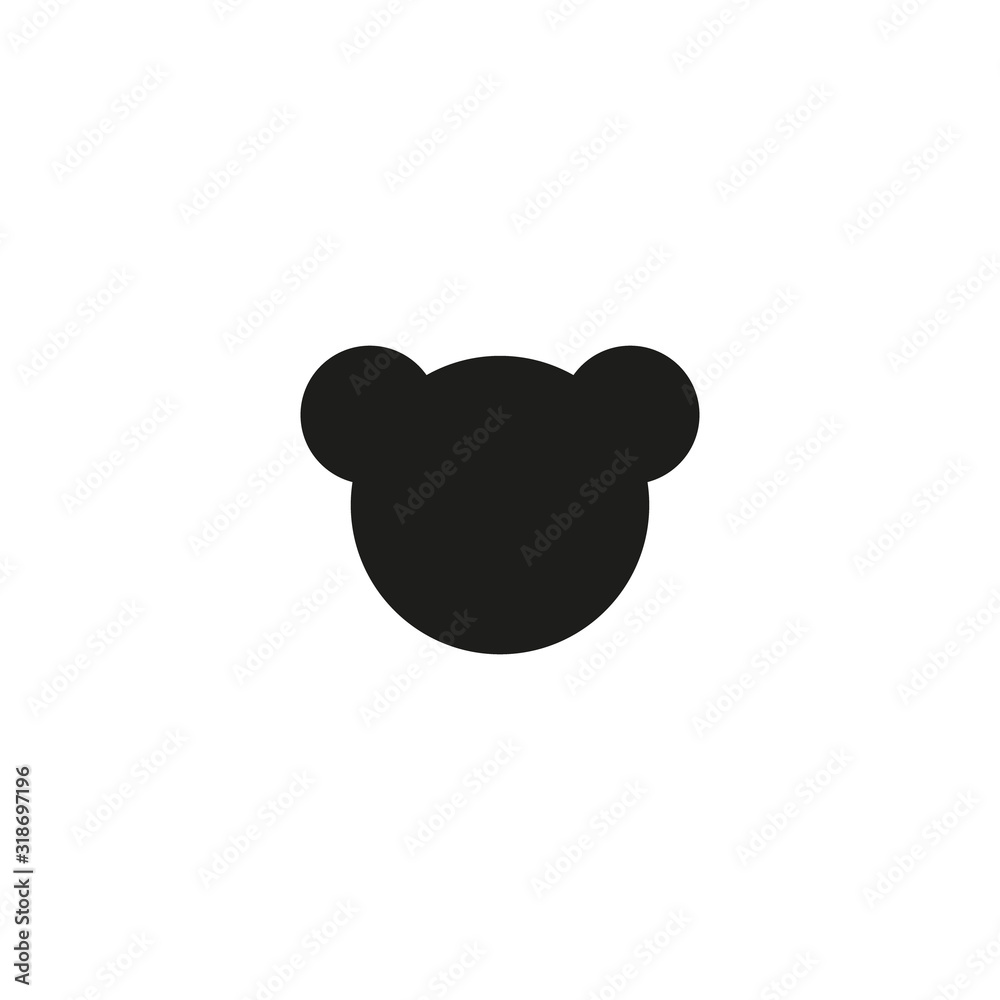 Teddy bear face vector icon. Simple isolated logo symbol. Teddy bear face vector icon. Simple isolated logo symbol.
