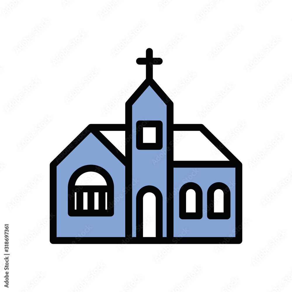 church catholic building facade icon church catholic building facade icon