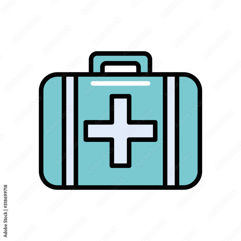 medical kit handle isolated icon medical kit handle isolated icon