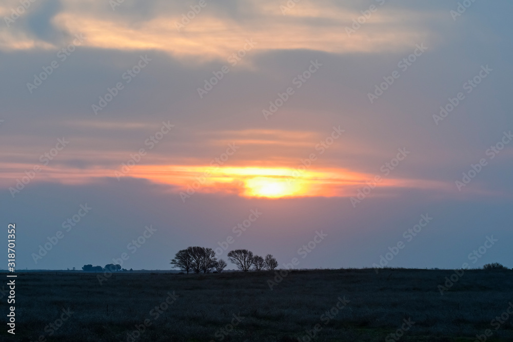 Sunset in Pampas Landscape, La Pampa, Argentina 