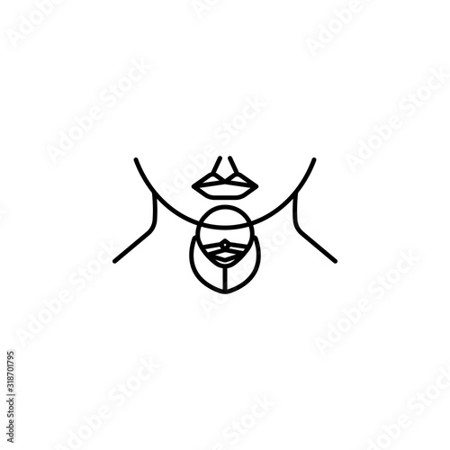 thyroid pain line icon on white background