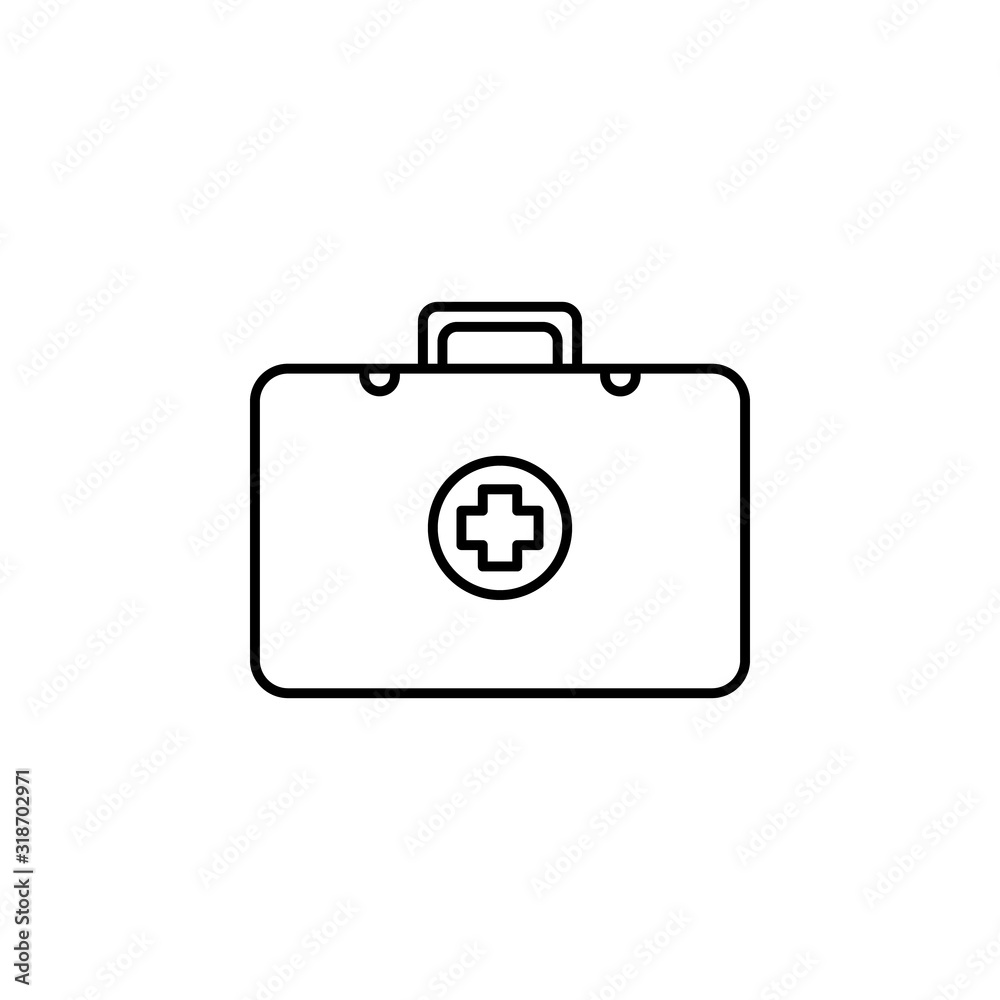 doctors bag line icon on white background doctors bag line icon on white background