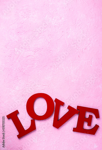 Valentines Day background with letters LOVE