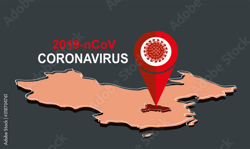 2019-nCoV. China pathogen respiratory coronavirus 2019-nCoV. Flu spreading of world, China map. Dangerous chinese ncov corona virus, SARS pandemic risk alert. Coronavirus originating in Wuhan, China.