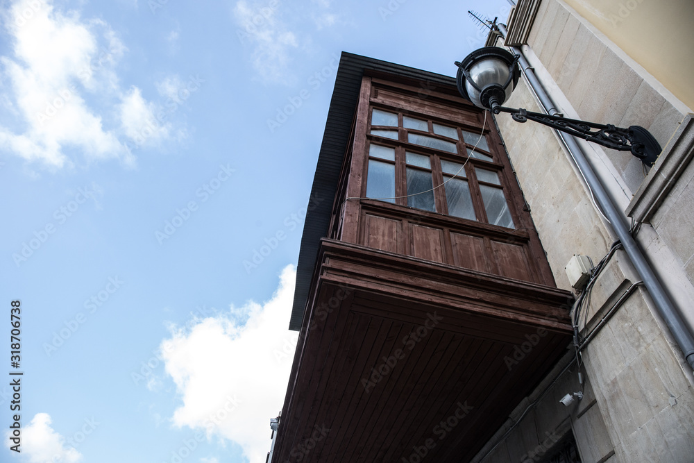 Empty street in old city of Baku, Azerbaijan. Old city Baku. Inner City buildings. Empty street in old city of Baku, Azerbaijan. Old city Baku. Inner City buildings.