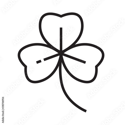 Clover leaf icon in line and pixel perfect style. Celtic shamrock symbol for St. Patricks day