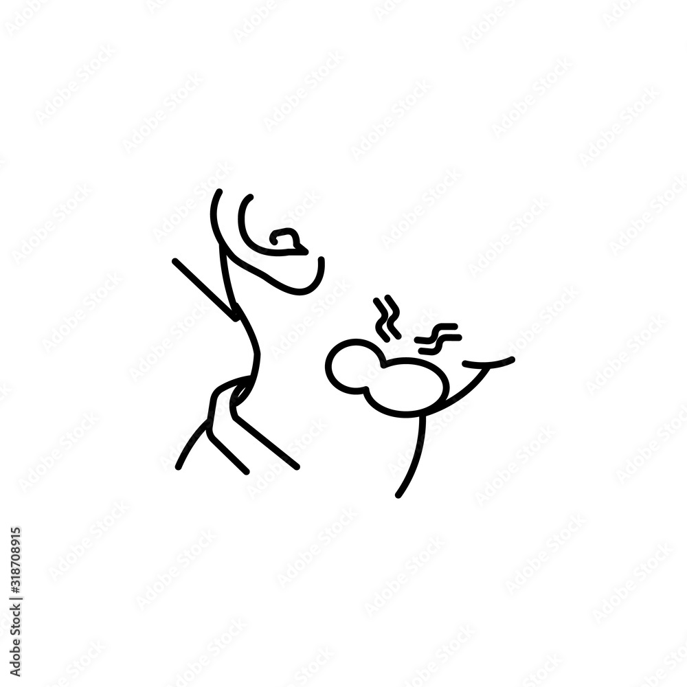 lymphadenitis pain line icon on white background lymphadenitis pain line icon on white background